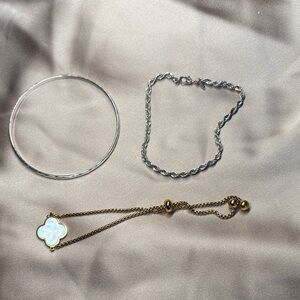 Gold and Silver Tone Bracelet/Anklet Set